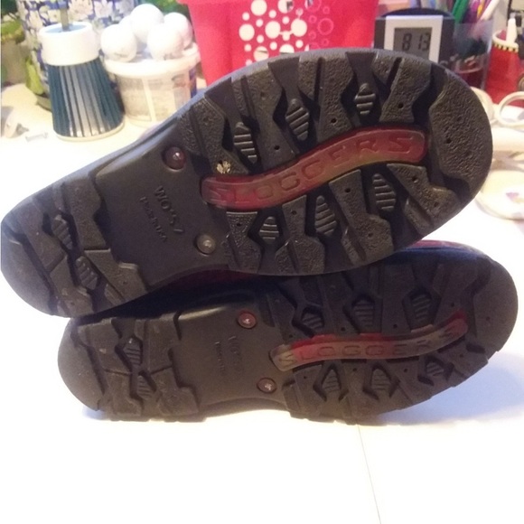 SLOGGERS red paisley print rain, snow & garden boots. Worn once. Size 7. - Picture 3 of 3